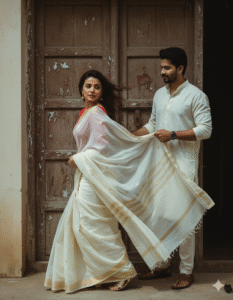 Retro Vintage Couple Portrait Walking Pose