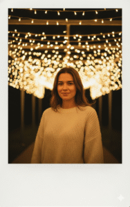 Night Polaroid Under Fairy Lights