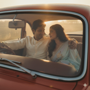 Retro Car Couple Shot